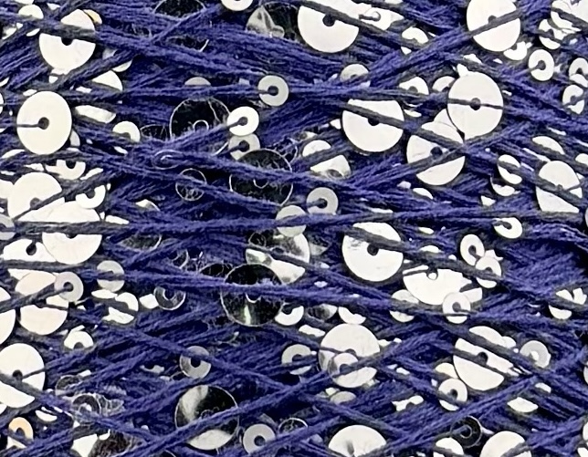 Art. Brillante 260 m / 100 g – cotone con maxi paillettes col. Blu violaceo